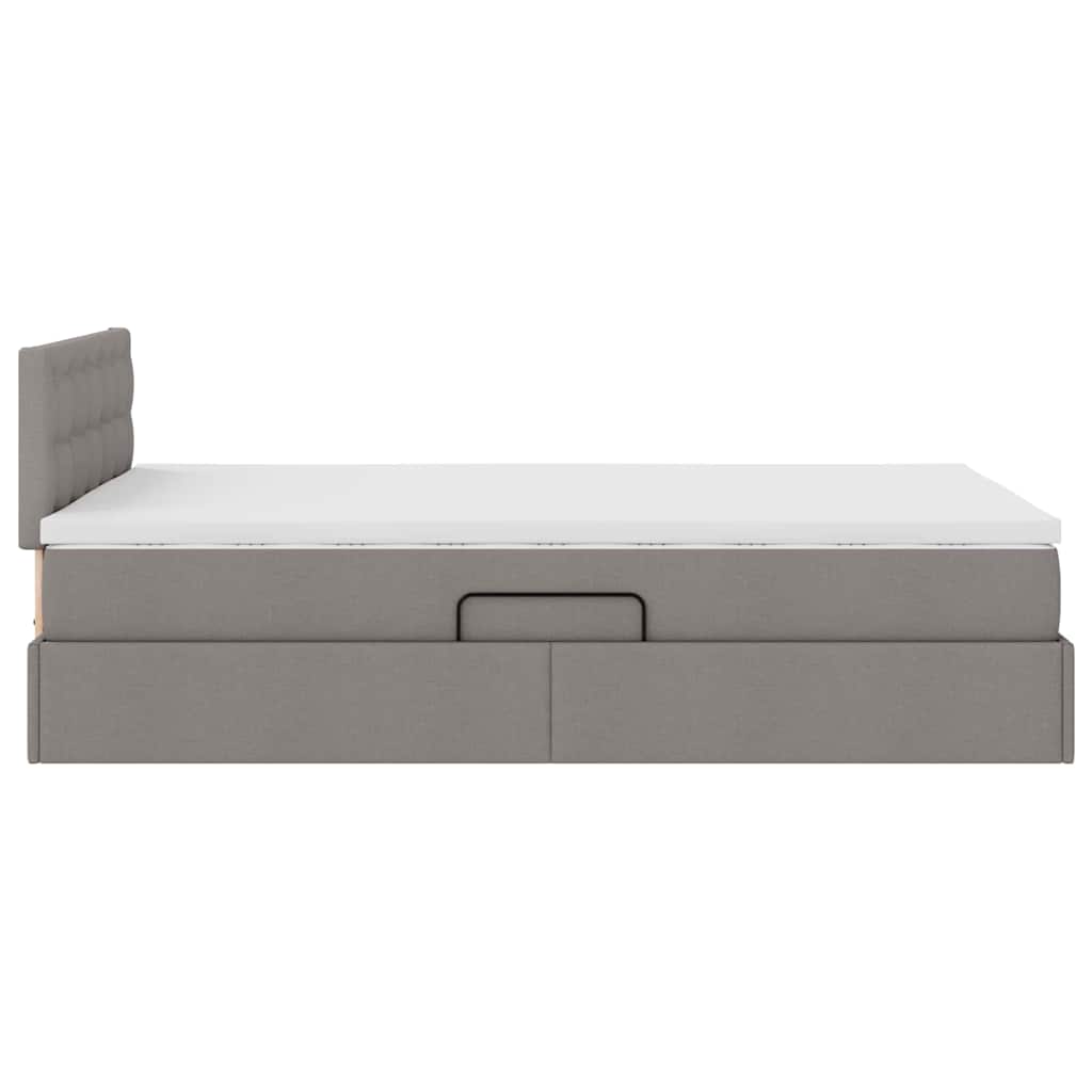 LED Opslagbed met Matras Taupe 120 x 190 cm Stof – afbeelding 11