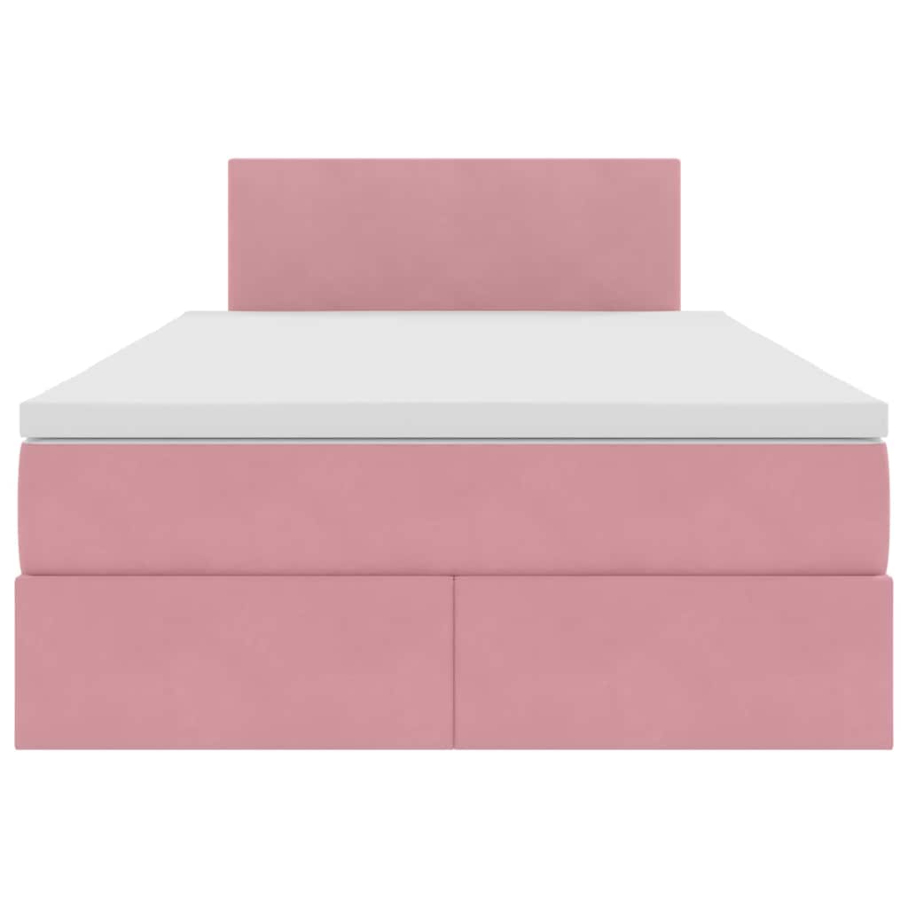 LED Opslagbed met Matras Roze 120 x 190 cm Fluweel – afbeelding 8