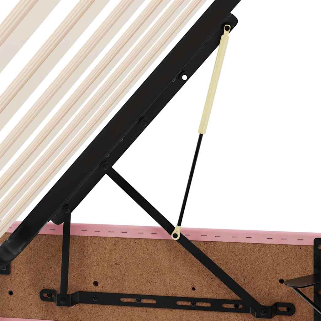 LED Opslagbed met Matras Roze 120 x 190 cm Fluweel – afbeelding 12