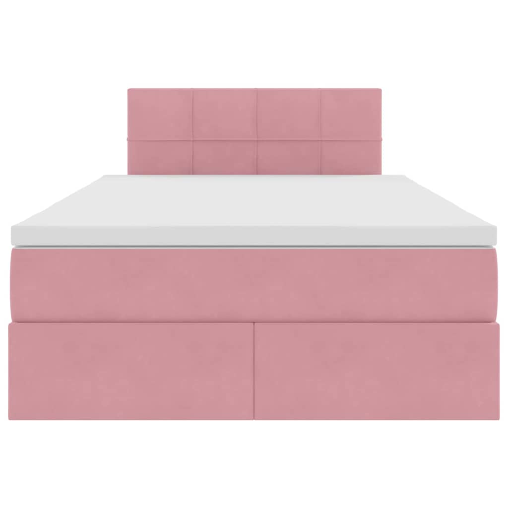 LED Opslagbed met Matras Roze 120 x 190 cm Fluweel – afbeelding 8