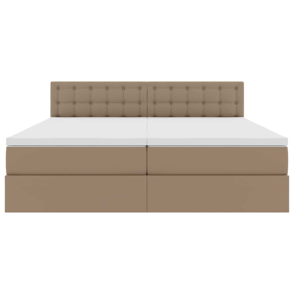 Opbergbed met LED met matras Cappuccino 200 x 200 cm Nep Leer – afbeelding 11