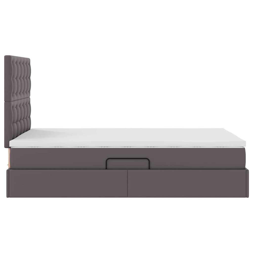 Opslag bed met matras met opslag Grijs 120 x 200 cm Nep Leer – afbeelding 10