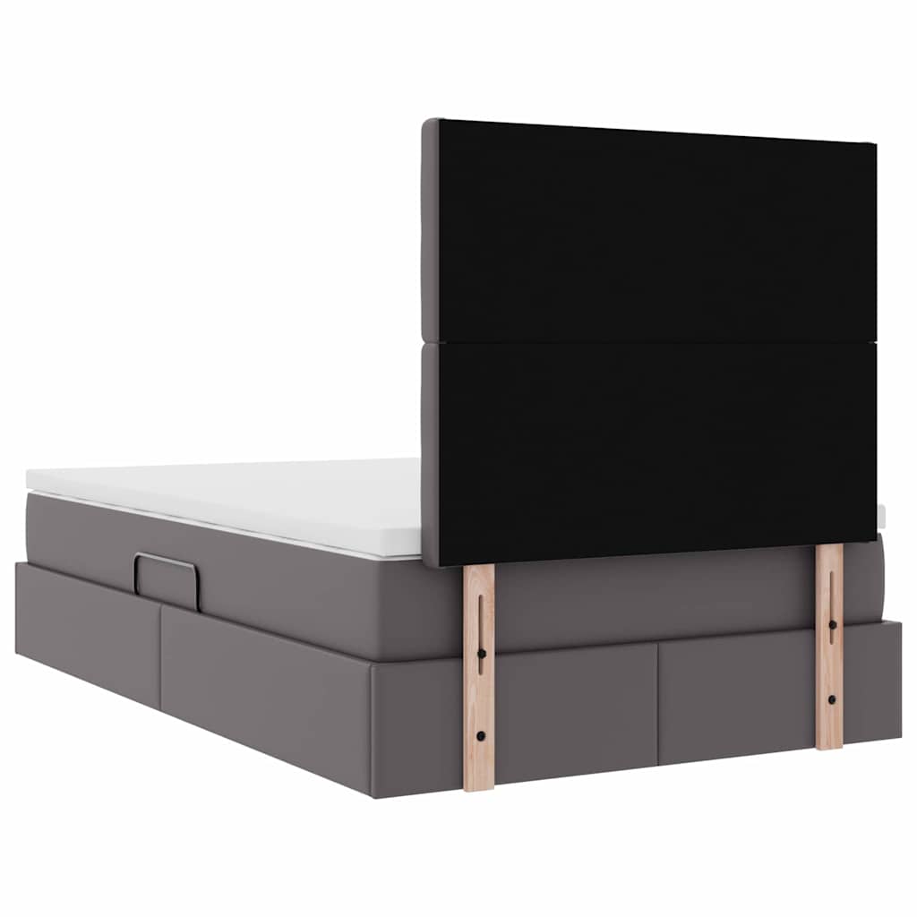 Opslag bed met matras met opslag Grijs 120 x 200 cm Nep Leer – afbeelding 11
