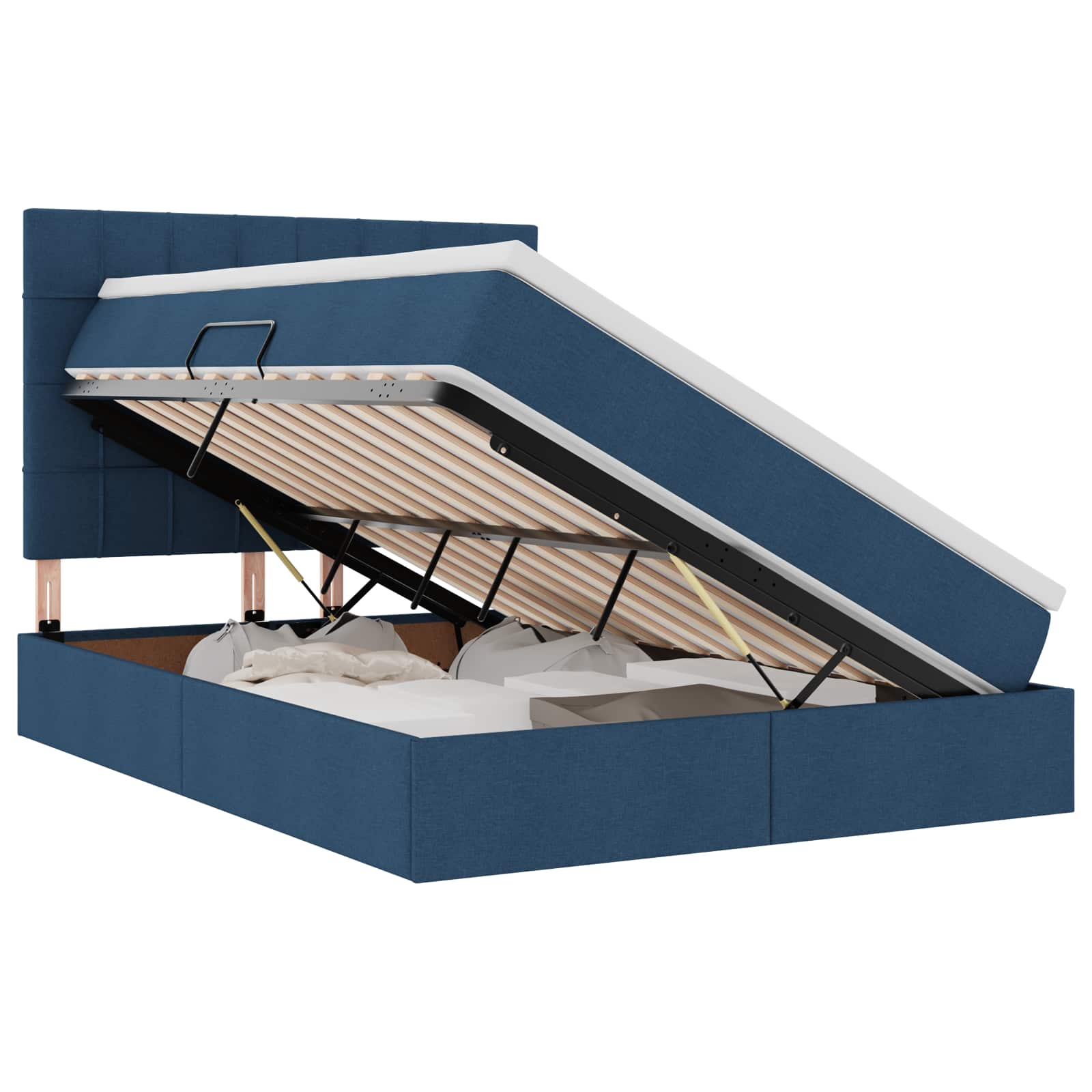Opslag bed met matras met matras Blauw 140 x 190 cm Polyester – afbeelding 2