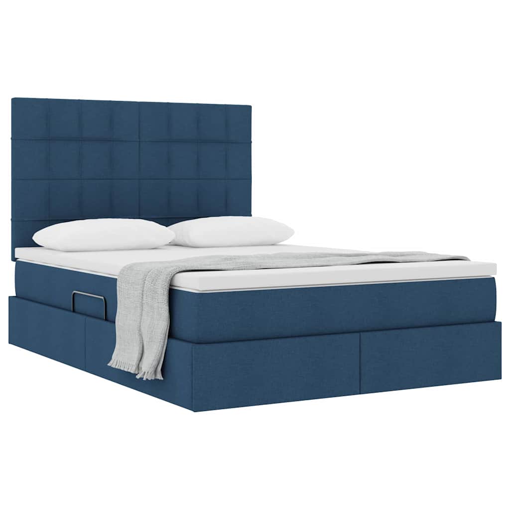 Opslag bed met matras met matras Blauw 140 x 190 cm Polyester – afbeelding 3