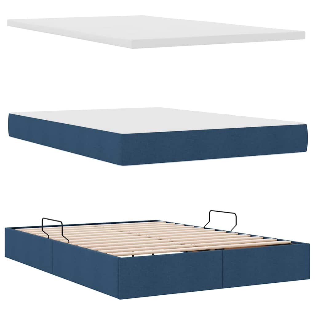 Opslag bed met matras met matras Blauw 140 x 190 cm Polyester – afbeelding 8