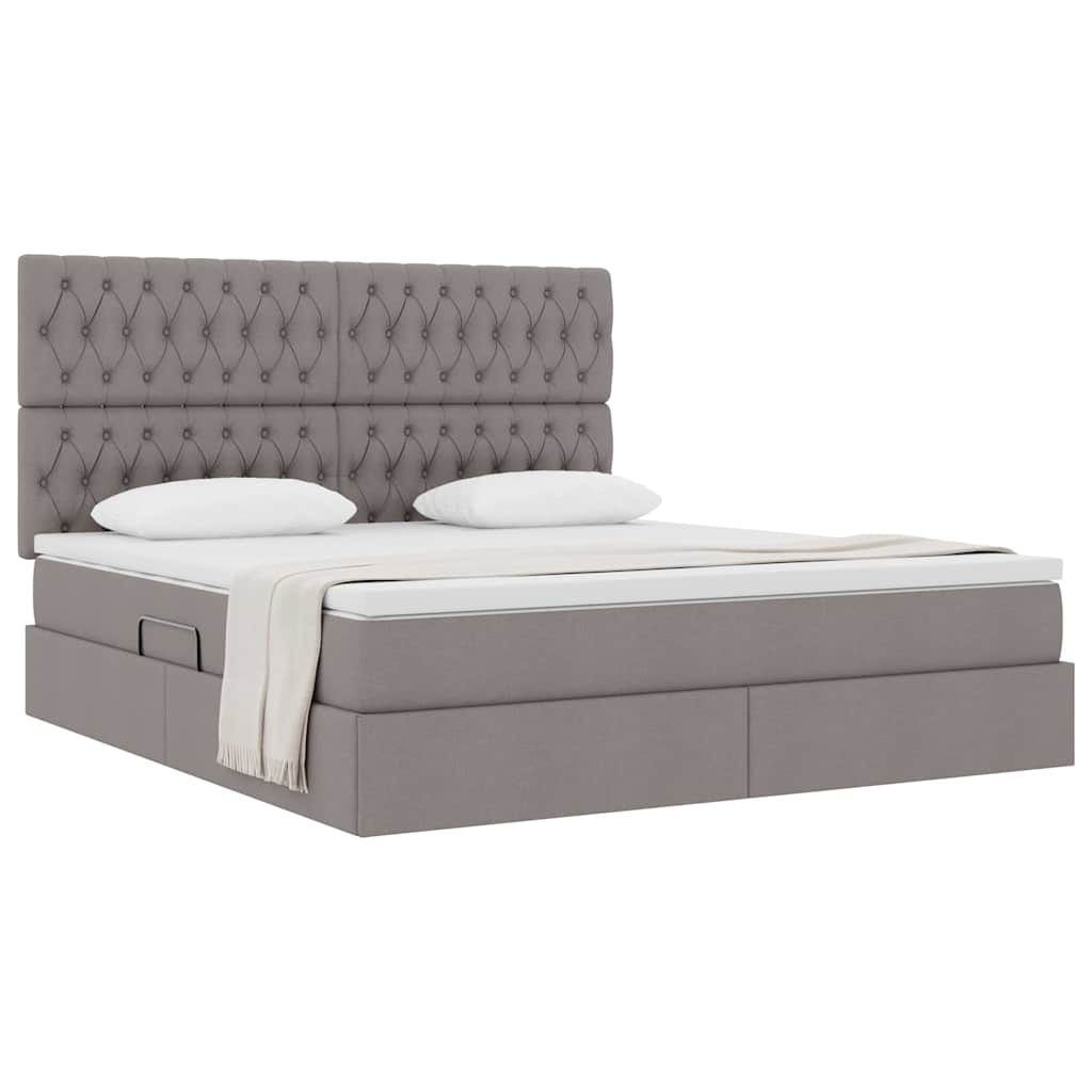 Opslag bed met matras met matras Taupe 160 x 200 cm Polyester – afbeelding 3