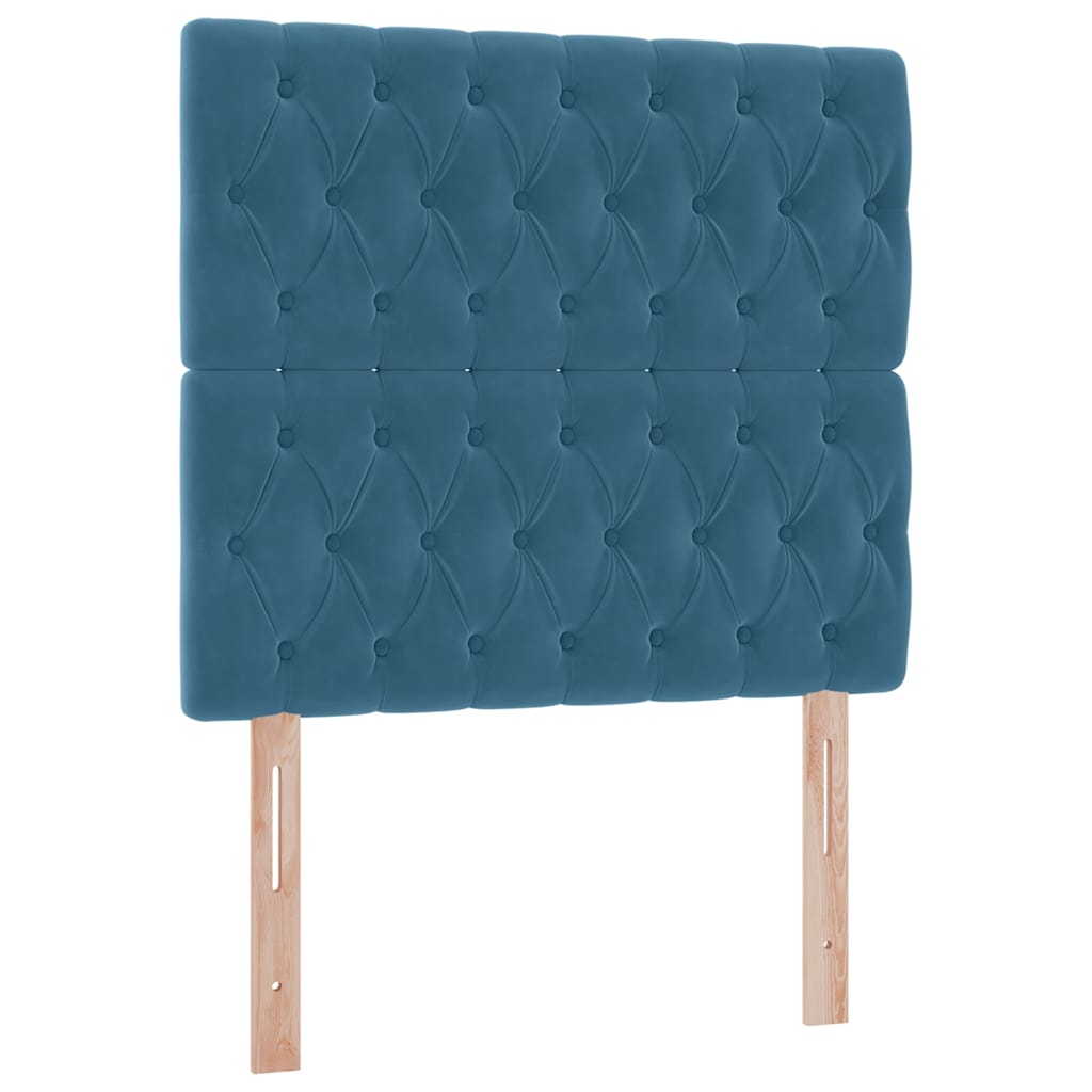 Opslag bed met matras Donkerblauw 90 x 190 cm Fluweel – afbeelding 9