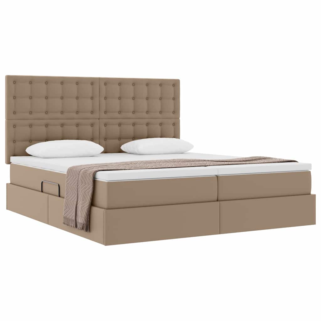 Opbergbed met matras Cappuccino 200 x 200 cm Nep Leer – afbeelding 3