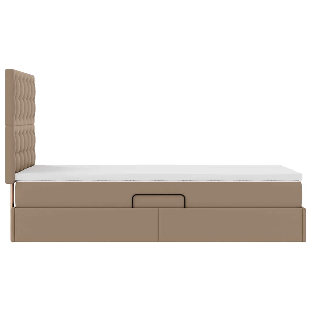 Opbergbed met LED met matras Cappuccino 100 x 200 cm Nep Leer – afbeelding 11