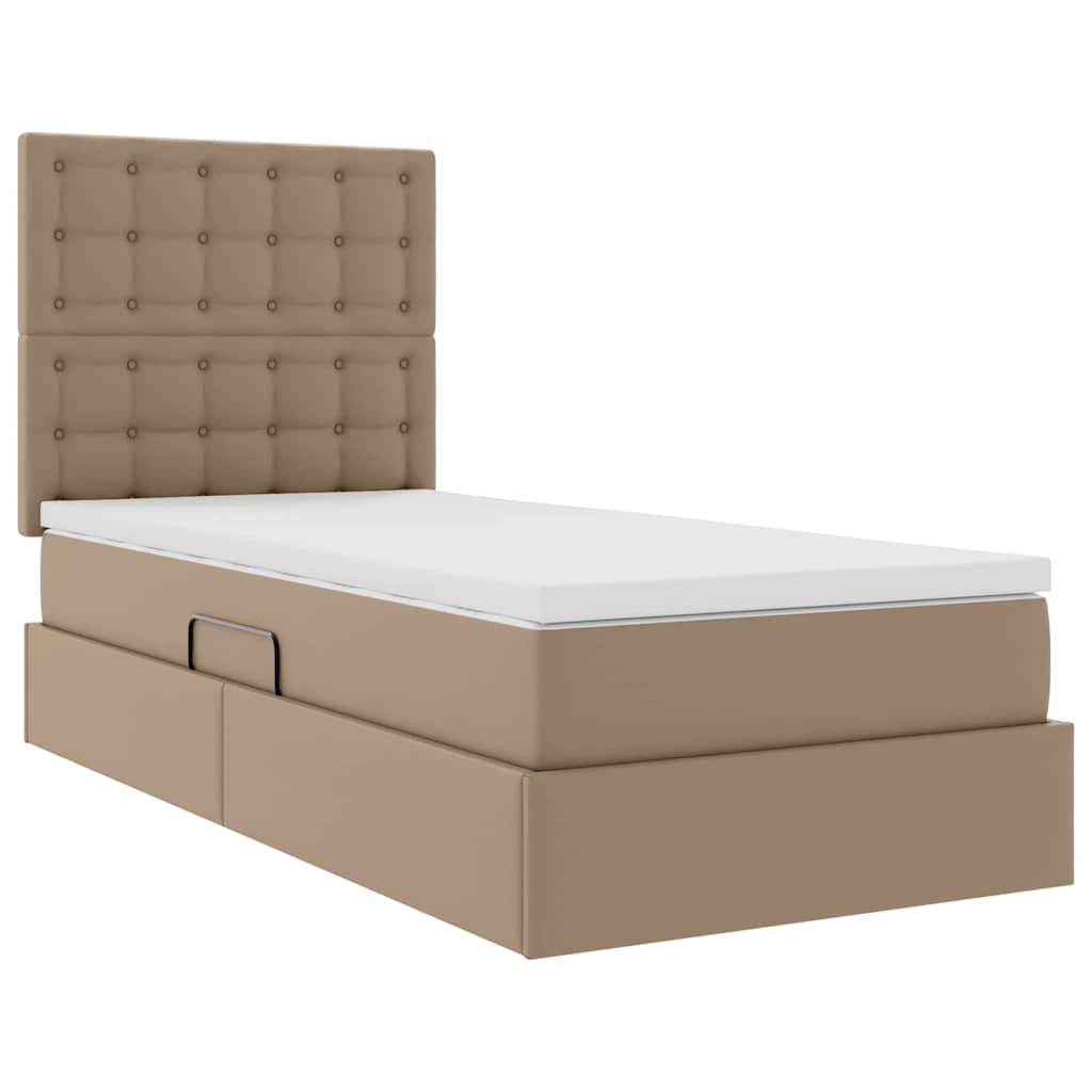Opbergbed met LED met matras Cappuccino 100 x 200 cm Nep Leer – afbeelding 6