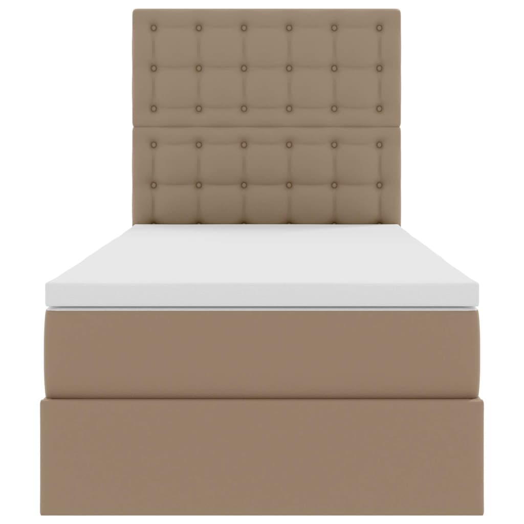 Opbergbed met LED met matras Cappuccino 100 x 200 cm Nep Leer – afbeelding 8