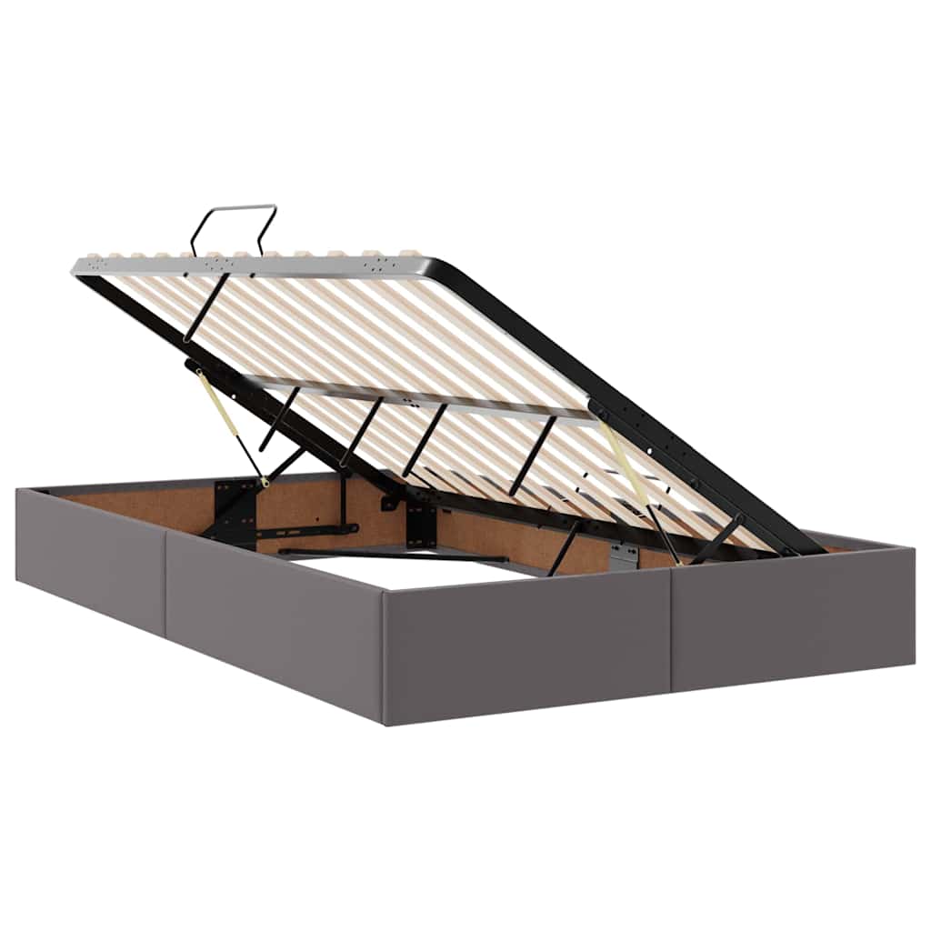 Opbergbed met LED met matras Grijs 120 x 200 cm Nep Leer – afbeelding 7
