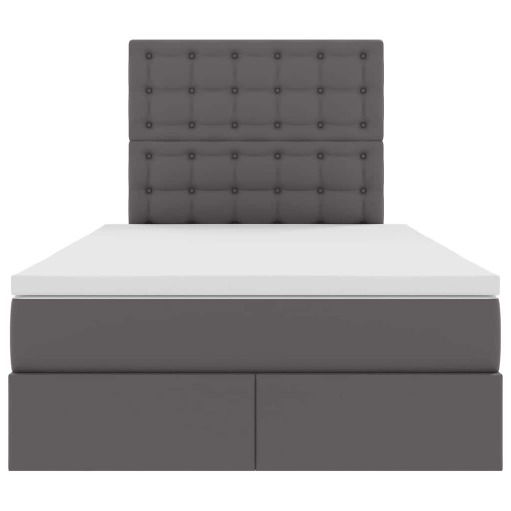 Opbergbed met LED met matras Grijs 120 x 200 cm Nep Leer – afbeelding 8