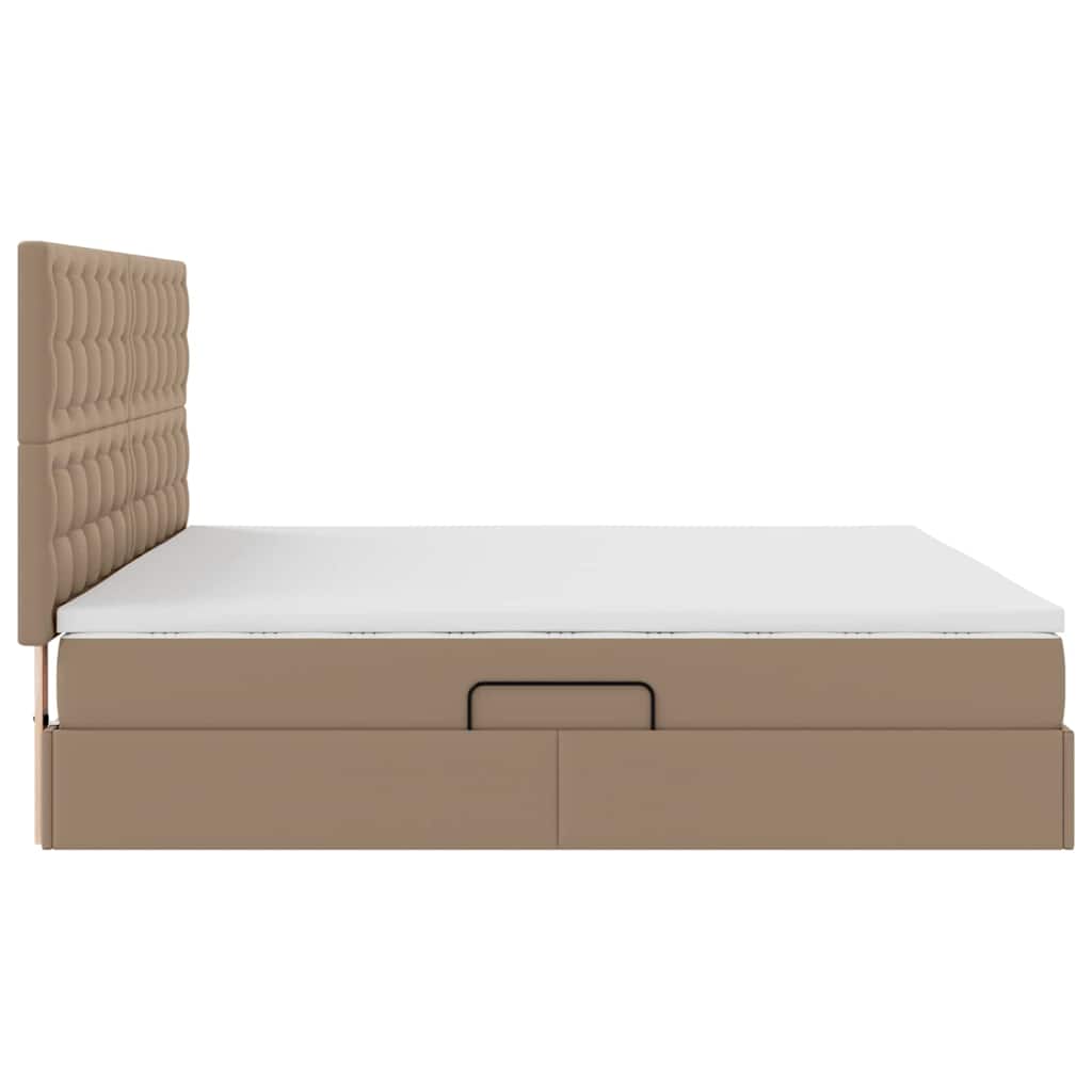 Opbergbed met LED met matras Cappuccino 200 x 200 cm Nep Leer – afbeelding 11