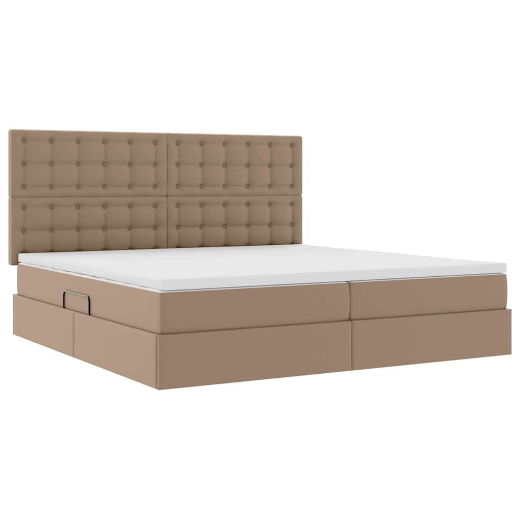 Opbergbed met LED met matras Cappuccino 200 x 200 cm Nep Leer – afbeelding 6