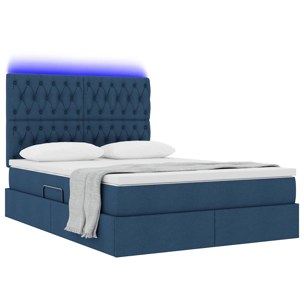Opbergbed met LED met matras Blauw 140 x 190 cm Polyester – afbeelding 3
