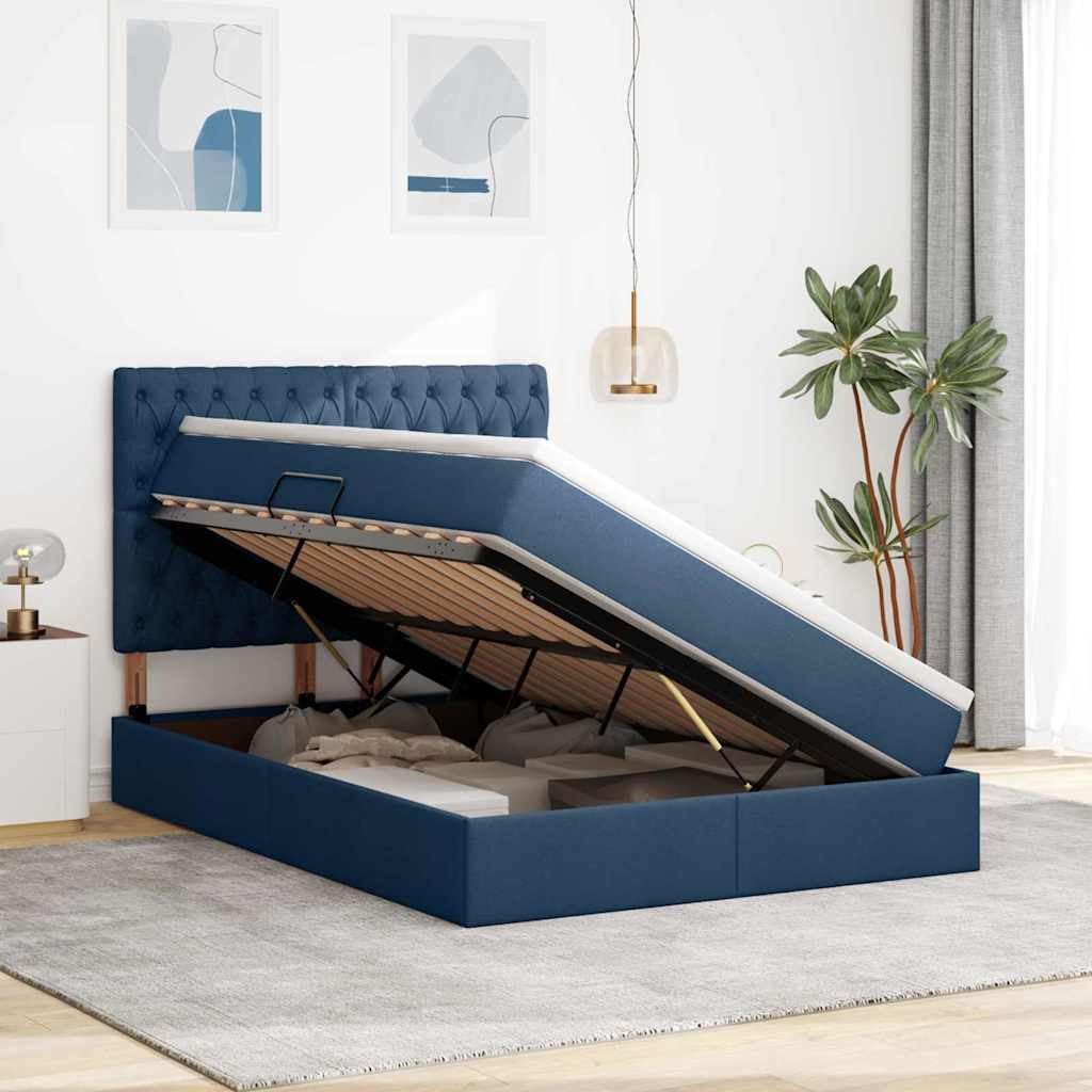 Opbergbed met LED met matras Blauw 140 x 190 cm Polyester – afbeelding 4