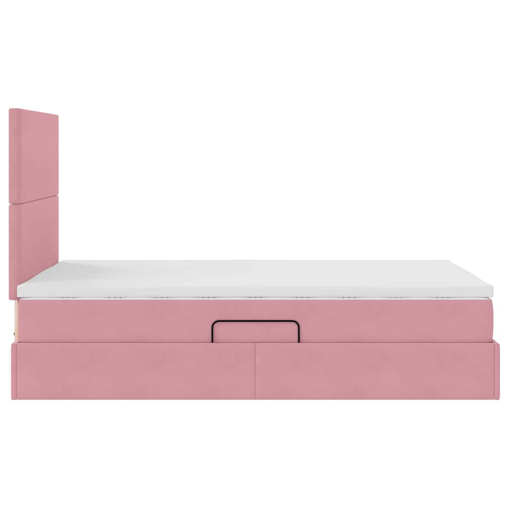 LED Opslagbed met Matras Roze 120 x 190 cm Fluweel – afbeelding 11