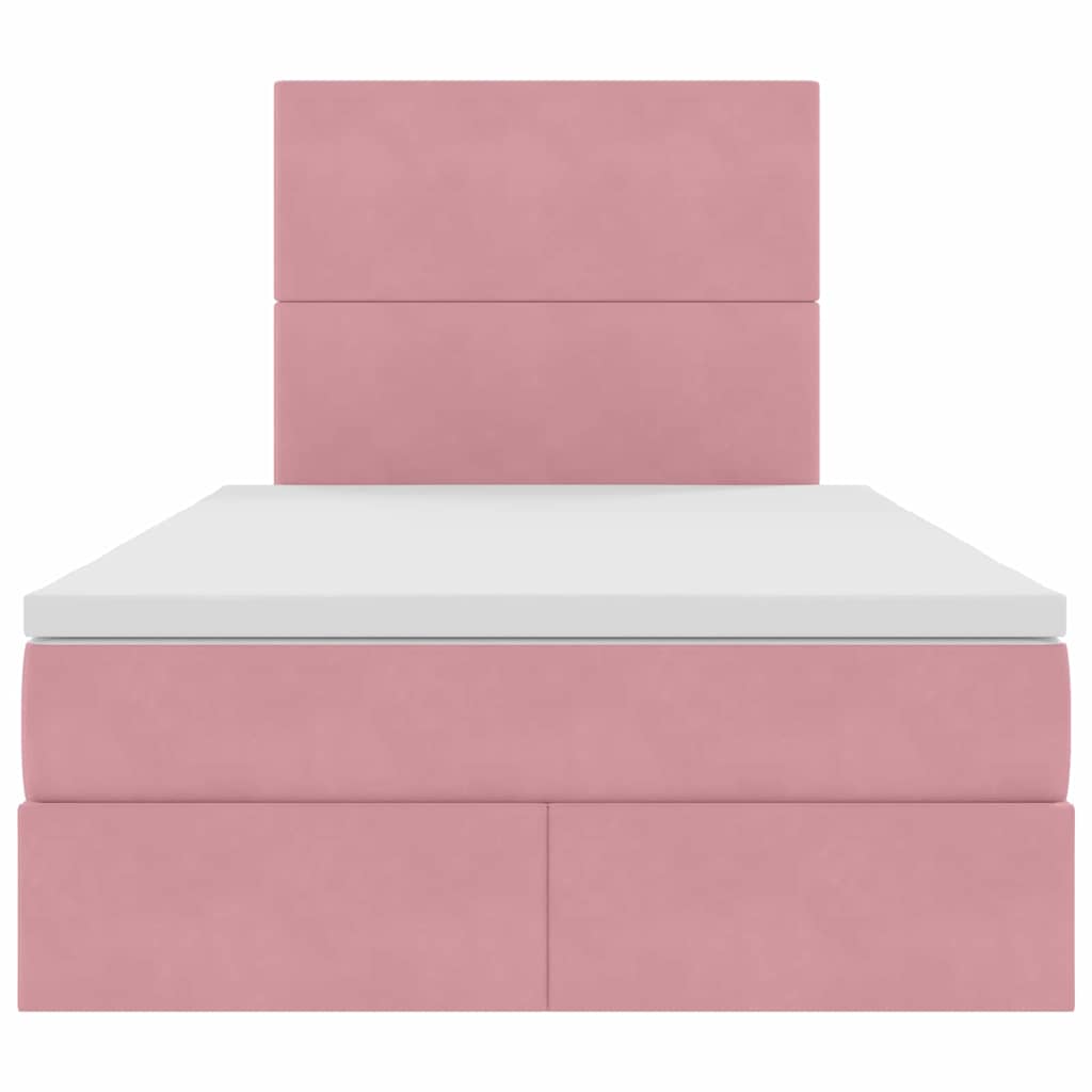 LED Opslagbed met Matras Roze 120 x 190 cm Fluweel – afbeelding 8