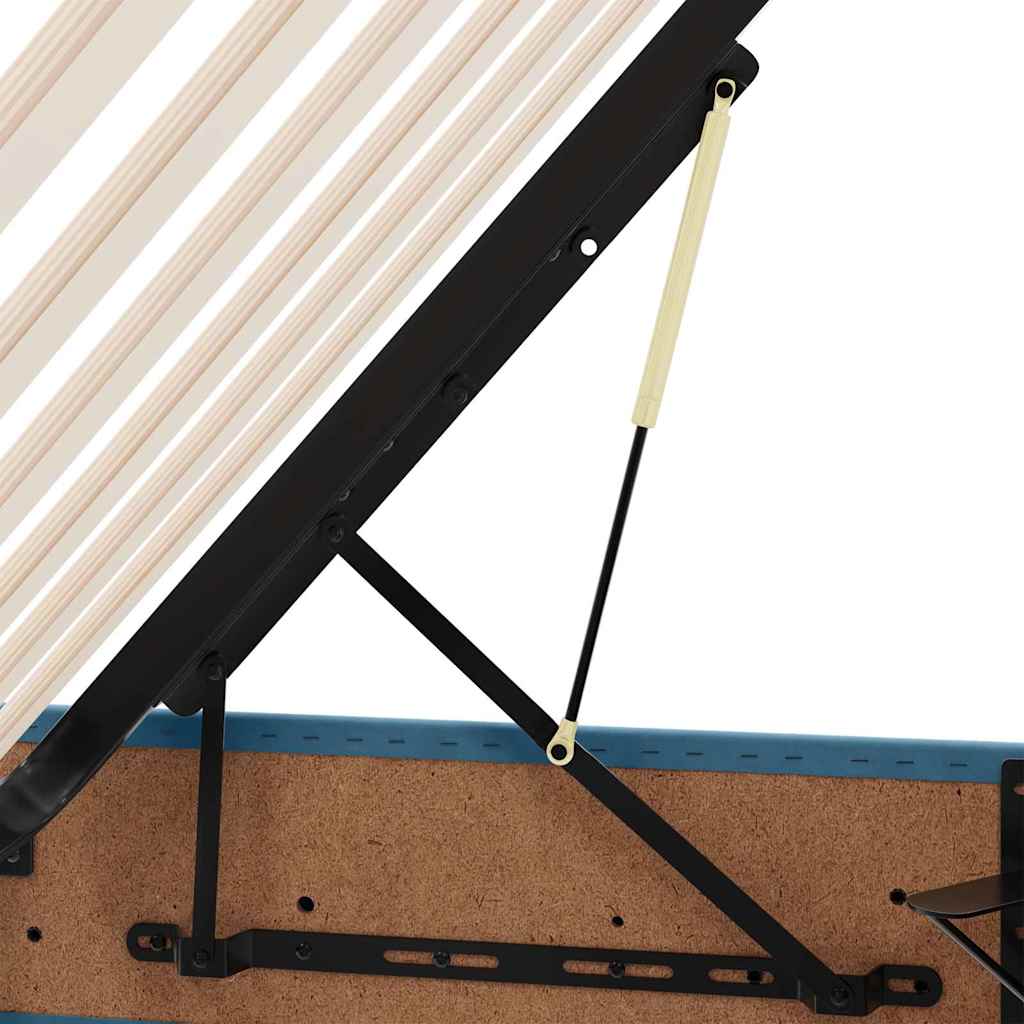 LED Opslagbed met Matras Donkerblauw 140 x 190 cm Fluweel – afbeelding 12