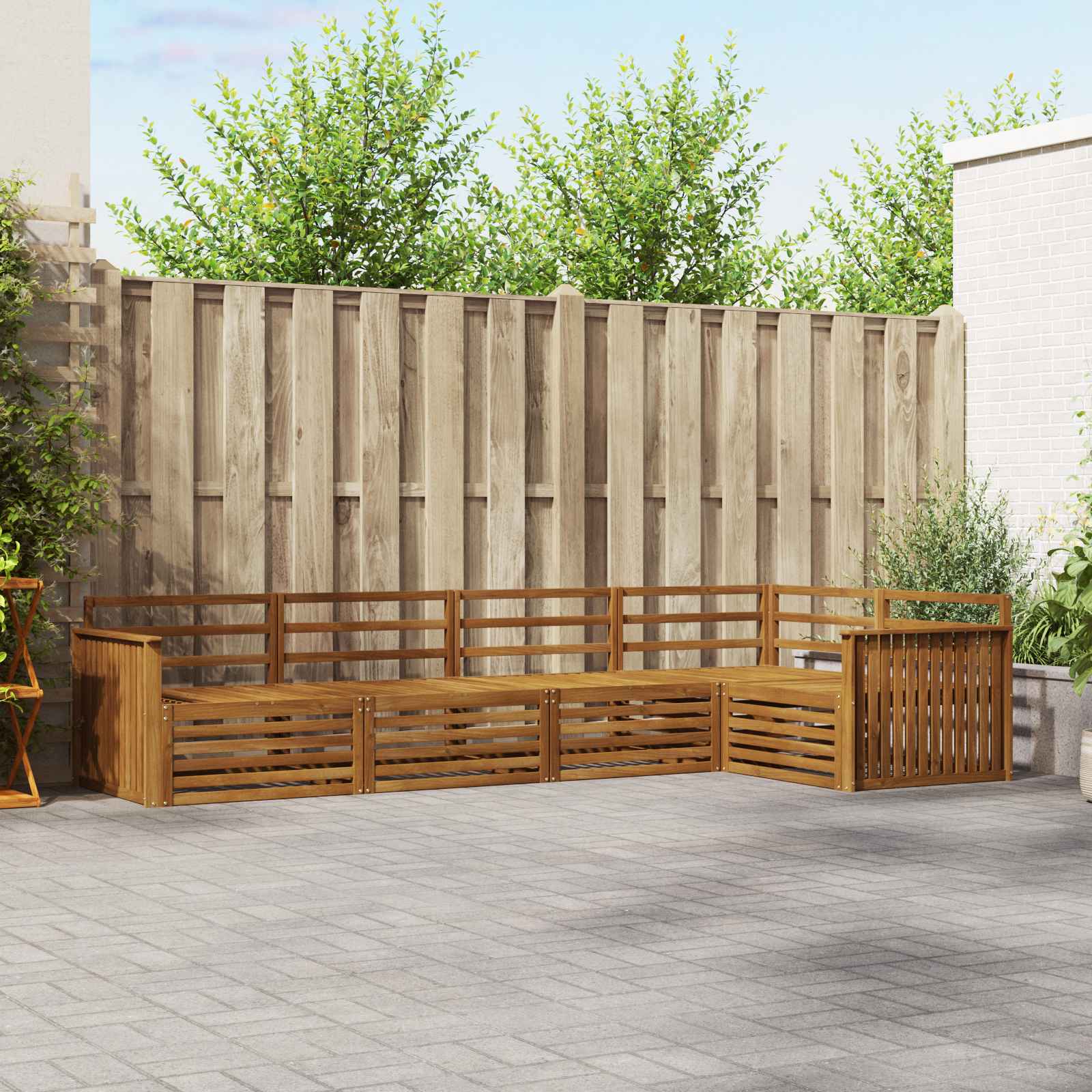 Buiten bankenset 5 pcs Naturel
