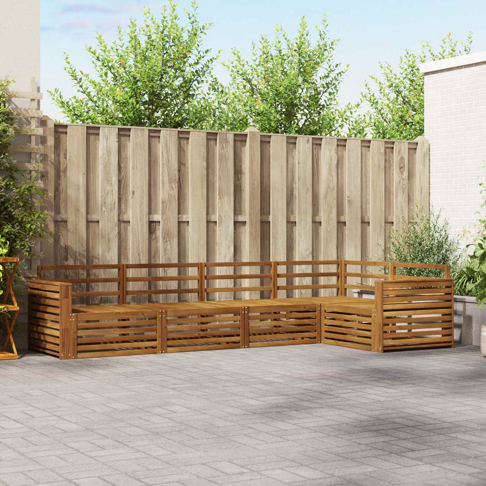 Buiten bankenset 5 pcs Naturel
