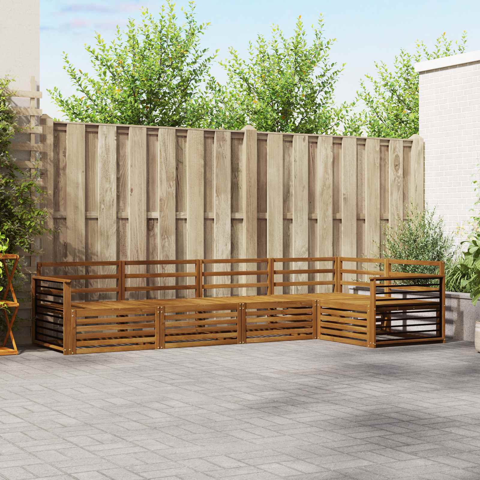 Buiten bankenset 5 pcs Naturel