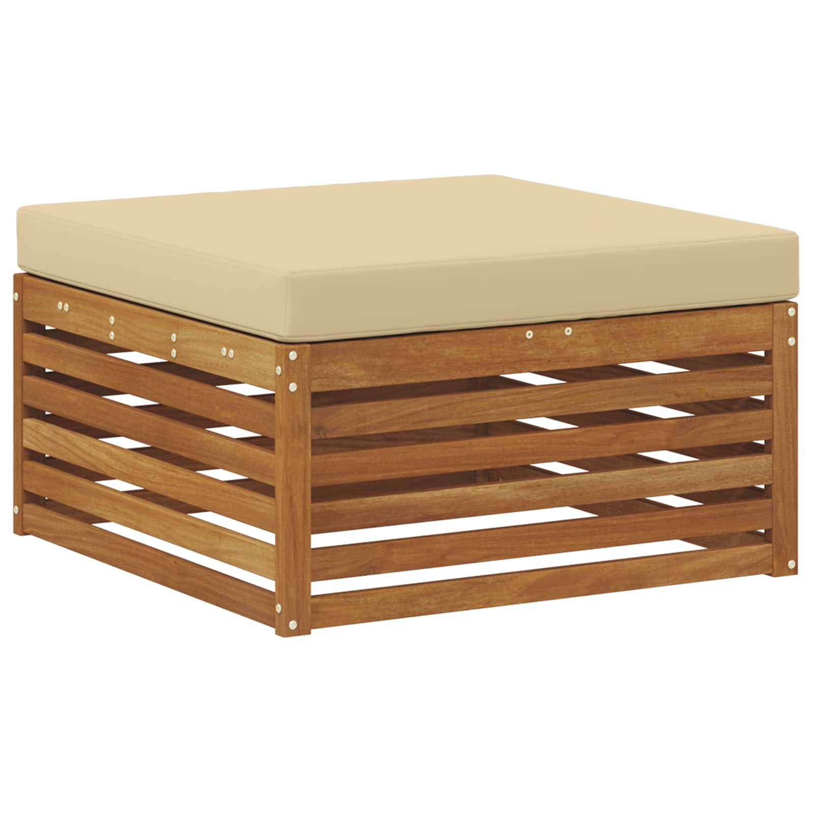 Sofa-Sets 6 pcs Natuurlijk en Beige Massief Acaciahout – afbeelding 4