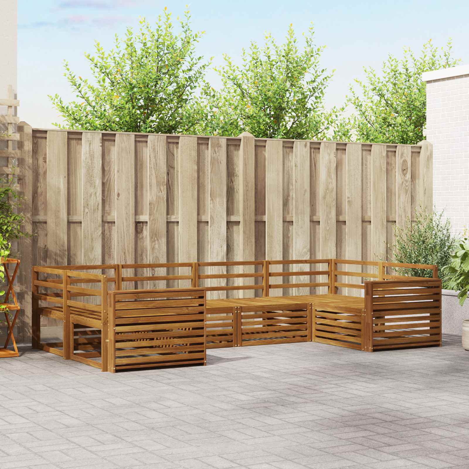 Buiten bankenset 6 pcs Naturel – afbeelding 1