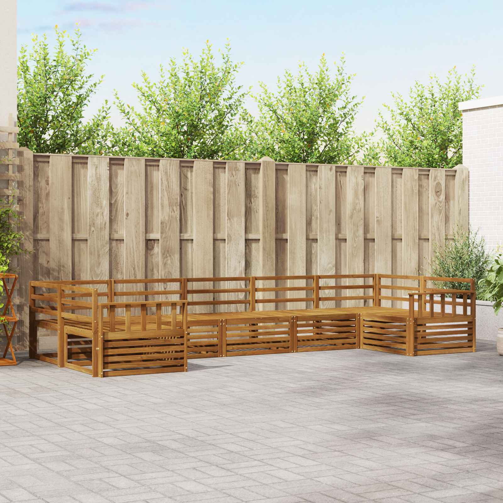 Buiten bankenset 7 pcs Naturel – afbeelding 1