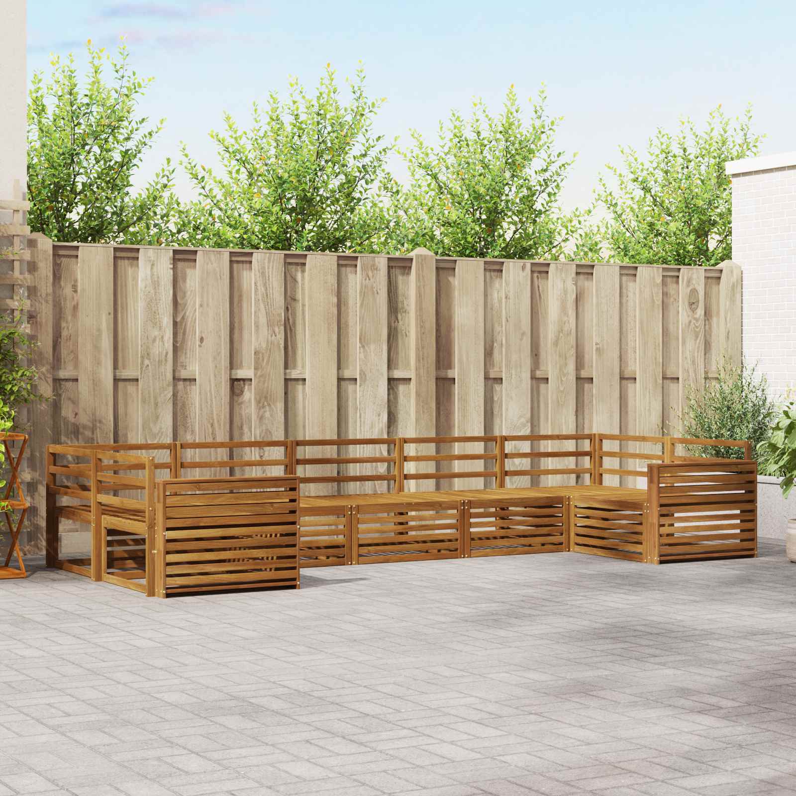 Buiten bankenset 7 pcs Naturel – afbeelding 1