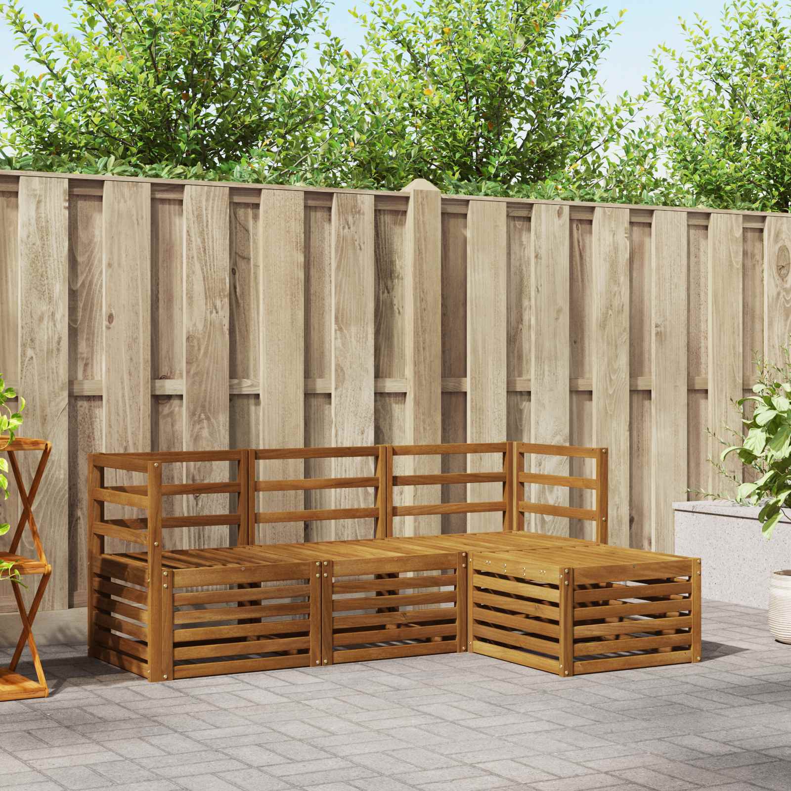 Buiten bankenset 4 pcs Naturel – afbeelding 1