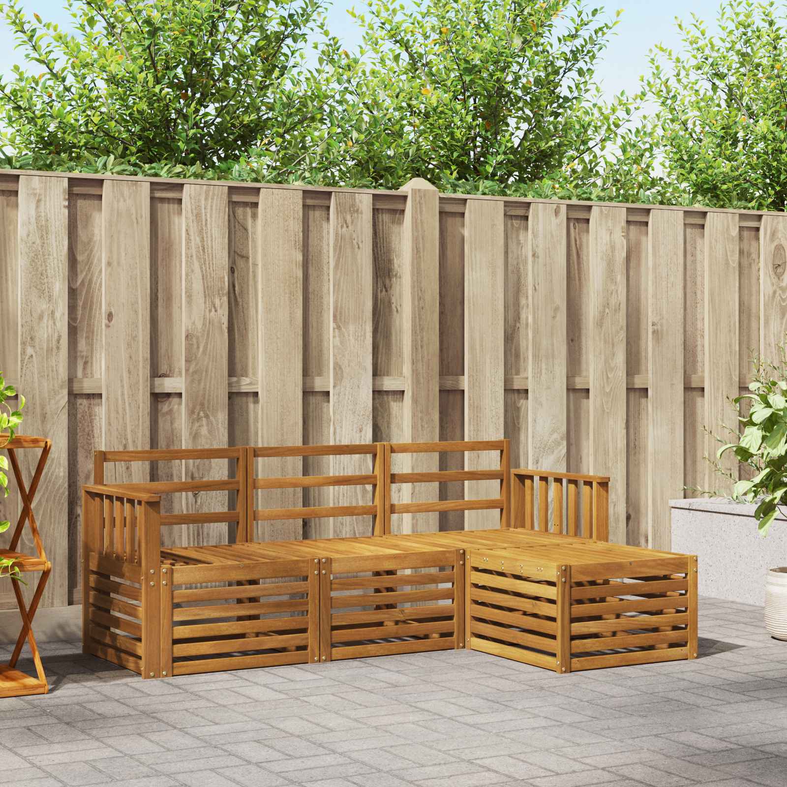 Buiten bankenset 4 pcs Naturel – afbeelding 1