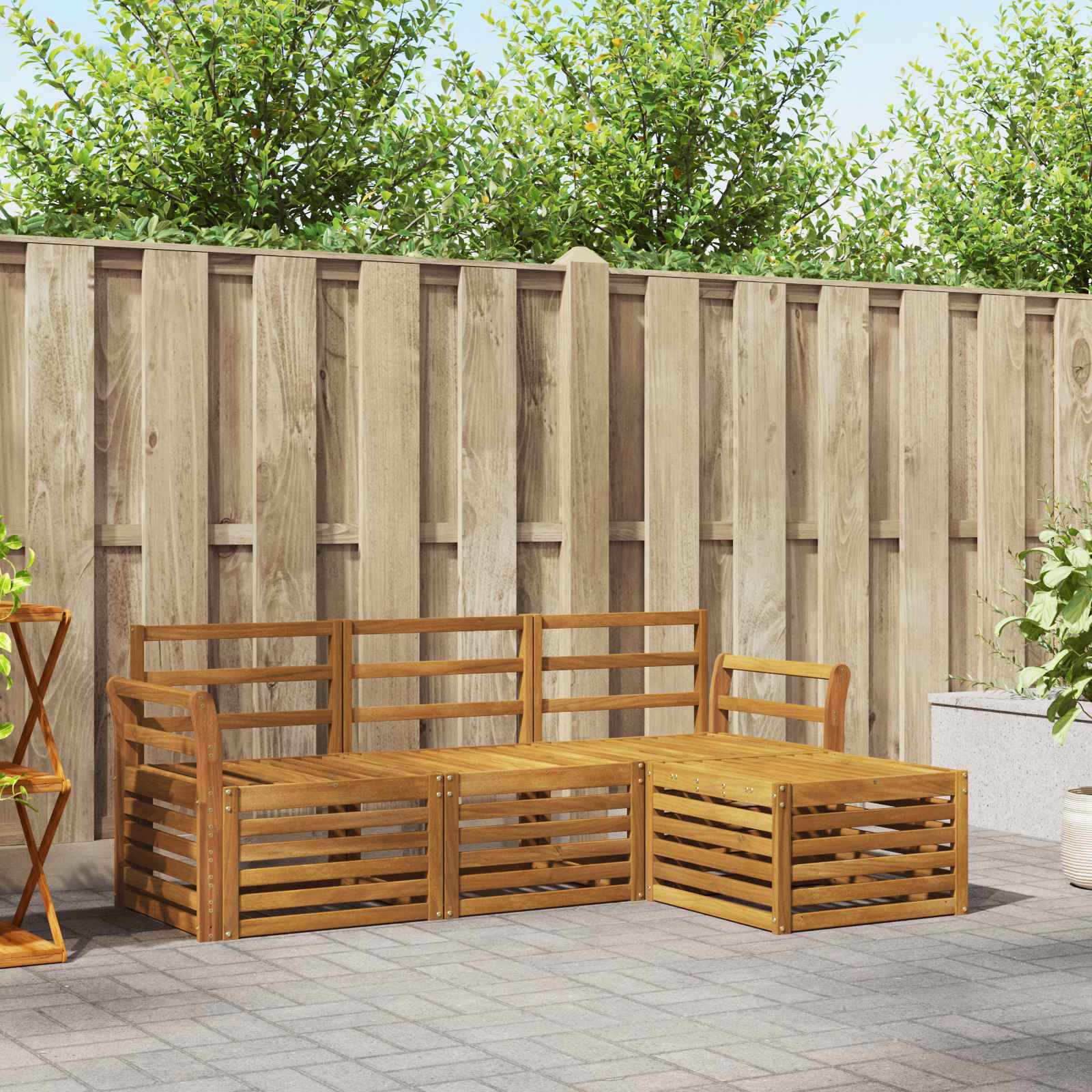 Buiten bankenset 4 pcs Naturel – afbeelding 1