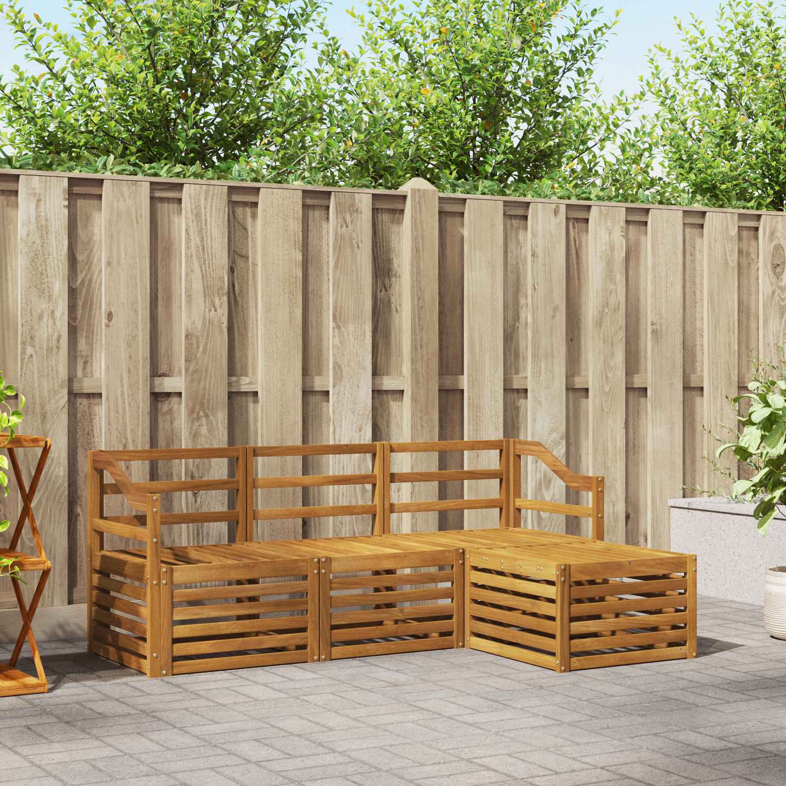 Buiten bankenset 4 pcs Naturel – afbeelding 1