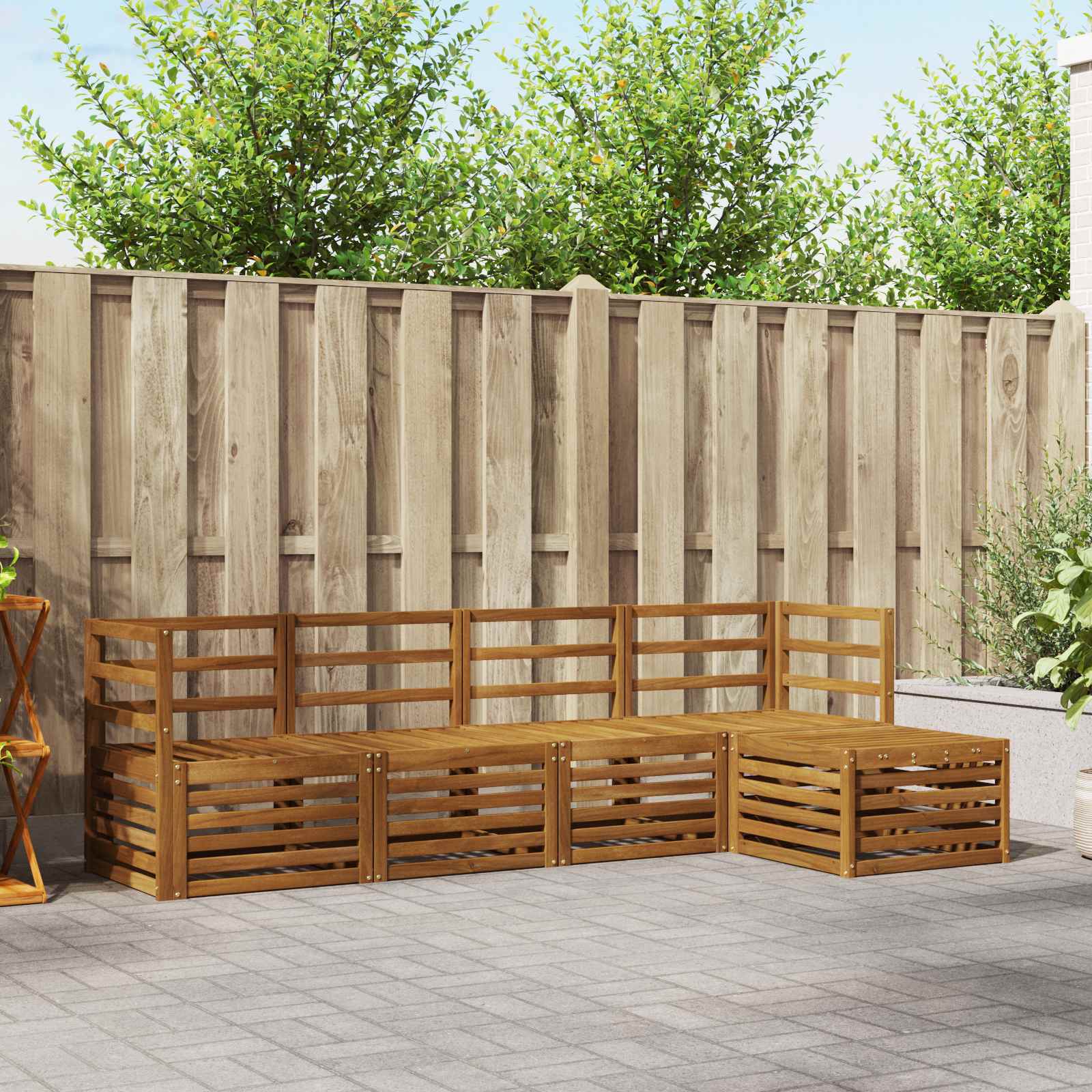 Buiten bankenset 5 pcs Naturel – afbeelding 1