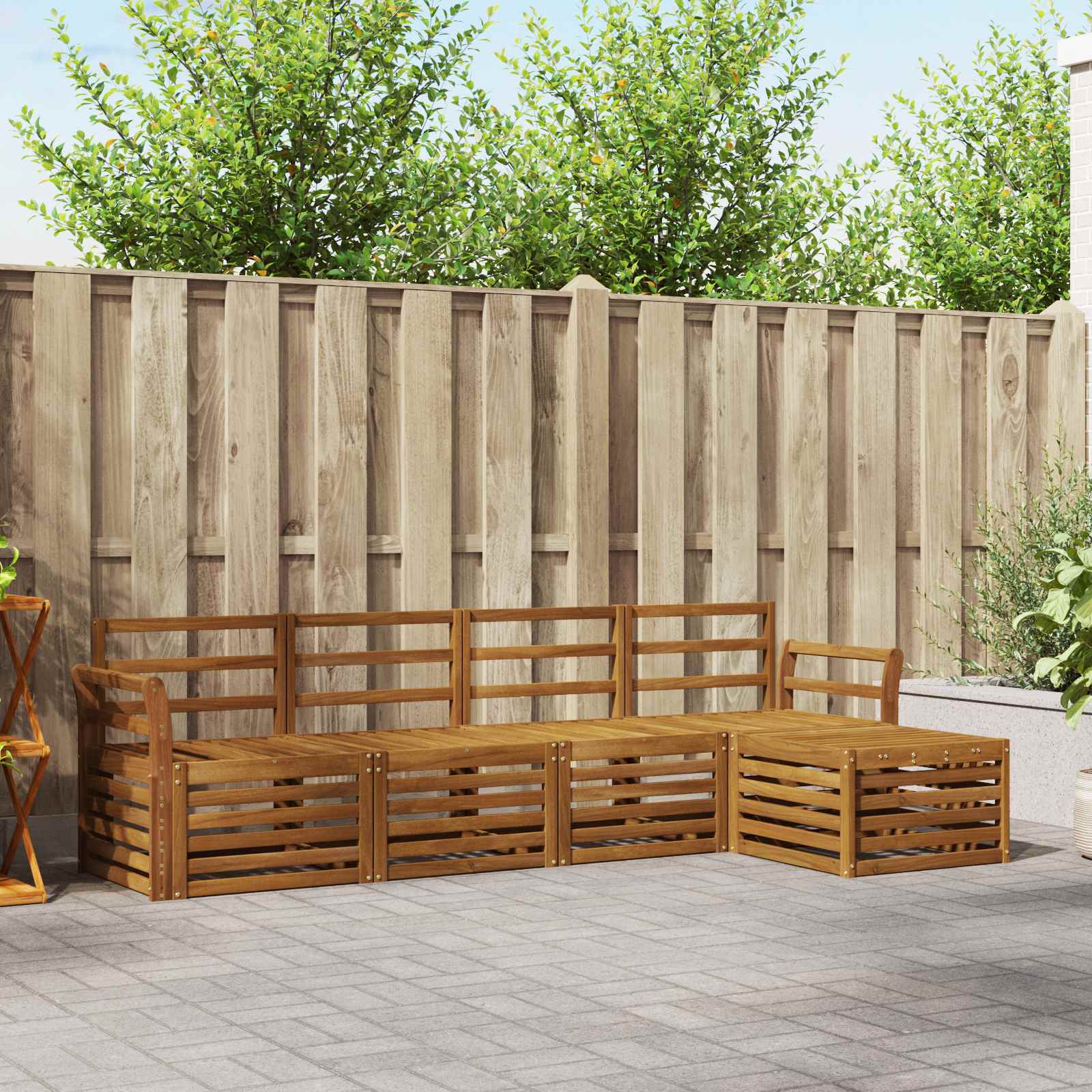 Buiten bankenset 5 pcs Naturel