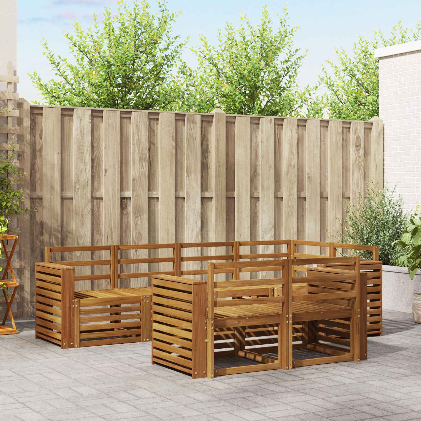 Hoekbank Set 7 pcs Naturel – afbeelding 1