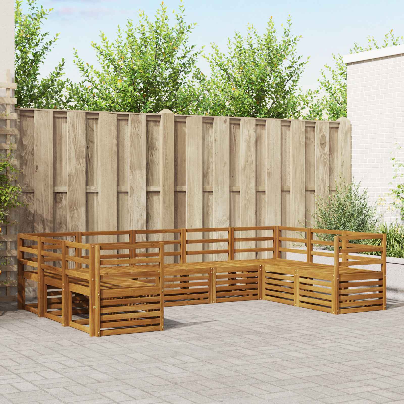 Hoekbank Set 9 pcs Naturel