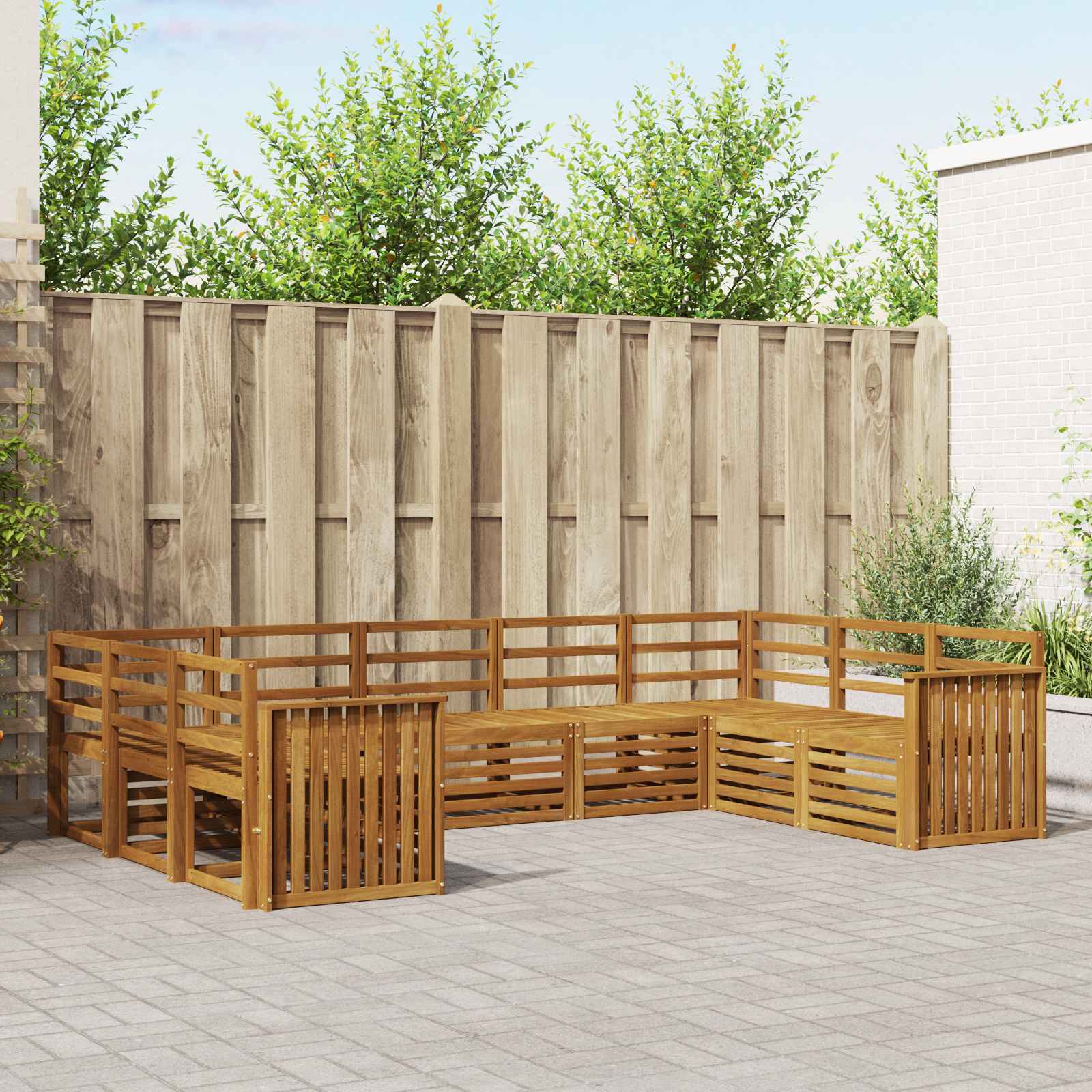 Hoekbank Set 9 pcs Naturel