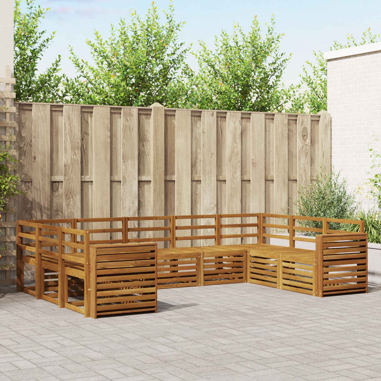 Hoekbank Set 9 pcs Naturel