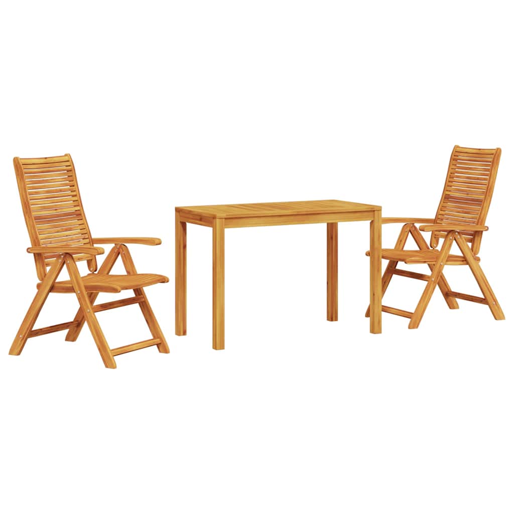 Tuin eettafelset 3 pcs Bruin Massief Acaciahout – afbeelding 2