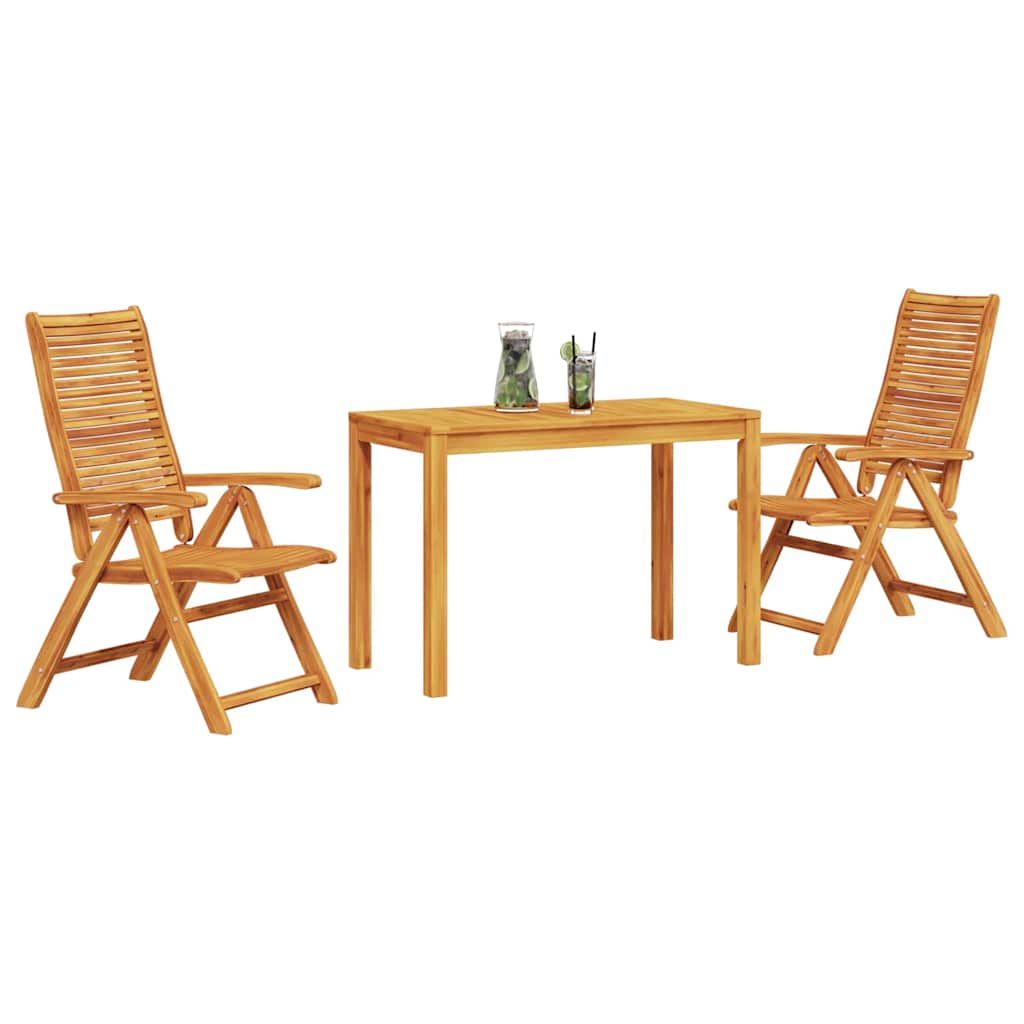 Tuin eettafelset 3 pcs Bruin Massief Acaciahout – afbeelding 3