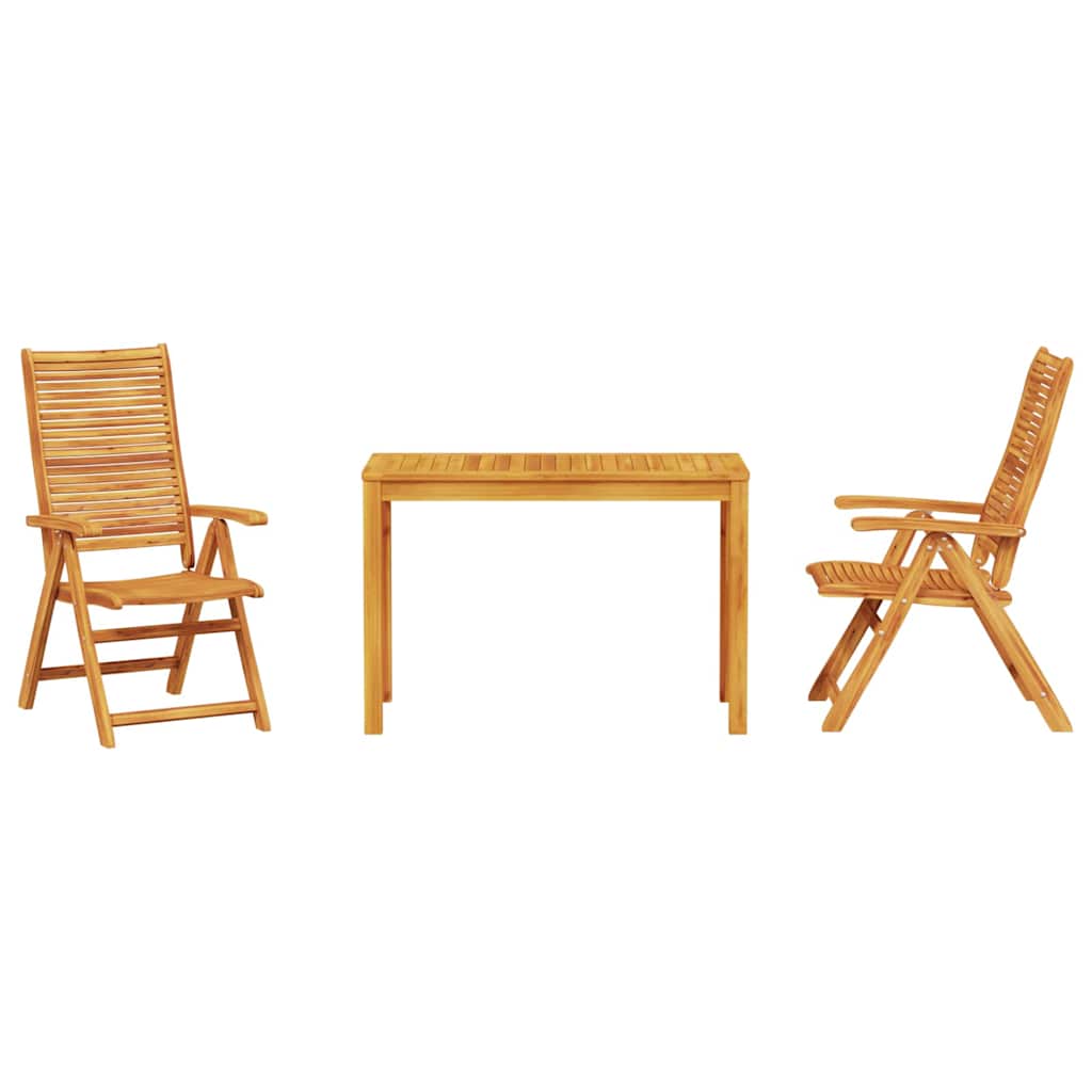 Tuin eettafelset 3 pcs Bruin Massief Acaciahout – afbeelding 7