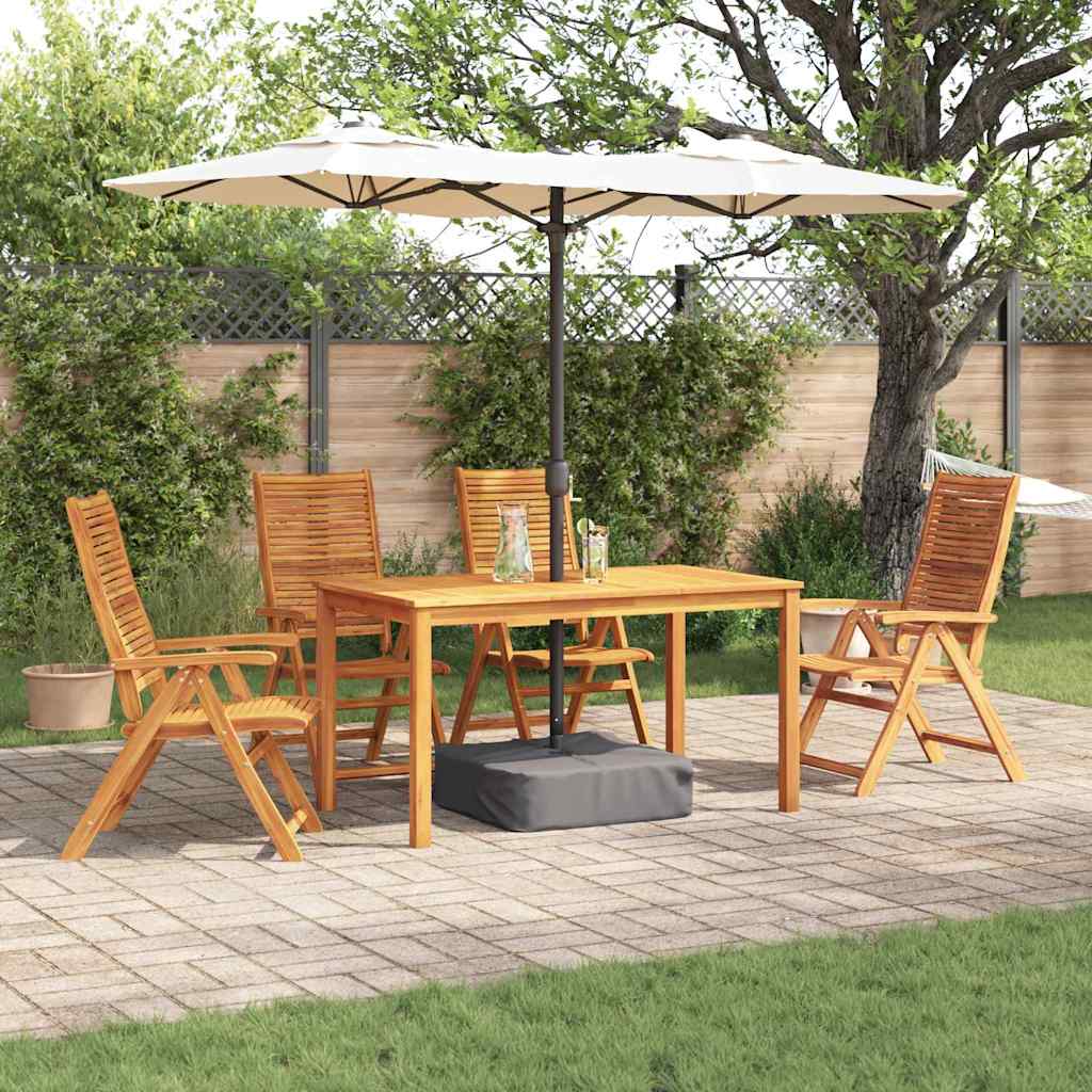 Tuin eettafelset 5 pcs Bruin Massief Acaciahout – afbeelding 1