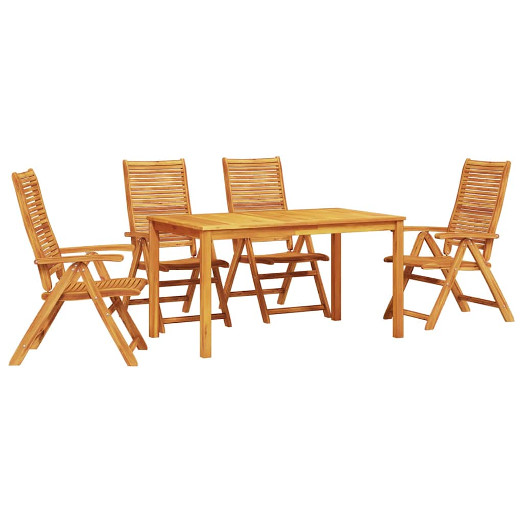 Tuin eettafelset 5 pcs Bruin Massief Acaciahout – afbeelding 2