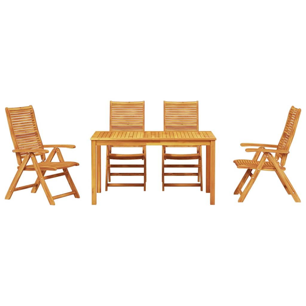 Tuin eettafelset 5 pcs Bruin Massief Acaciahout – afbeelding 7