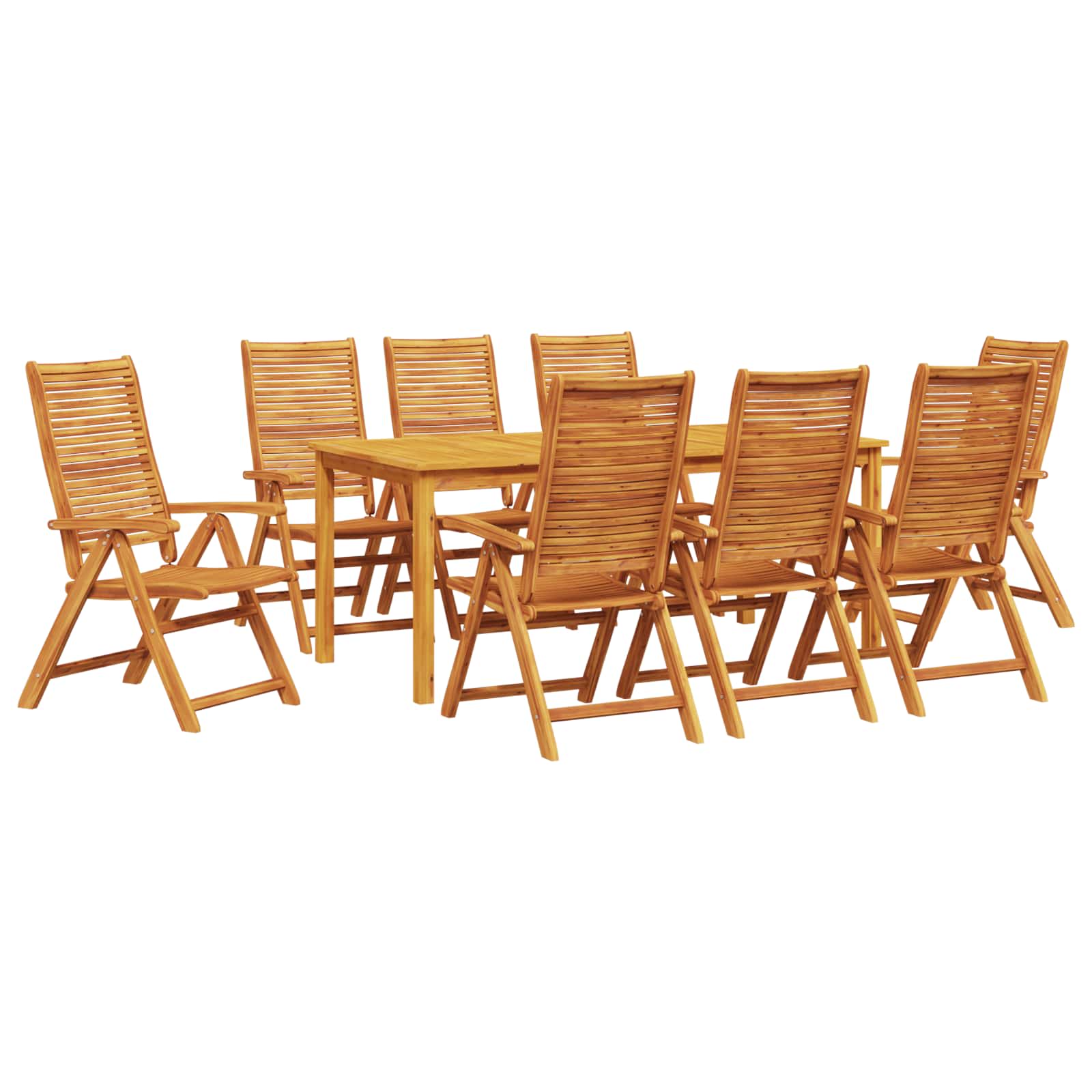 Tuin eettafelset 9 pcs Bruin Massief Acaciahout – afbeelding 2