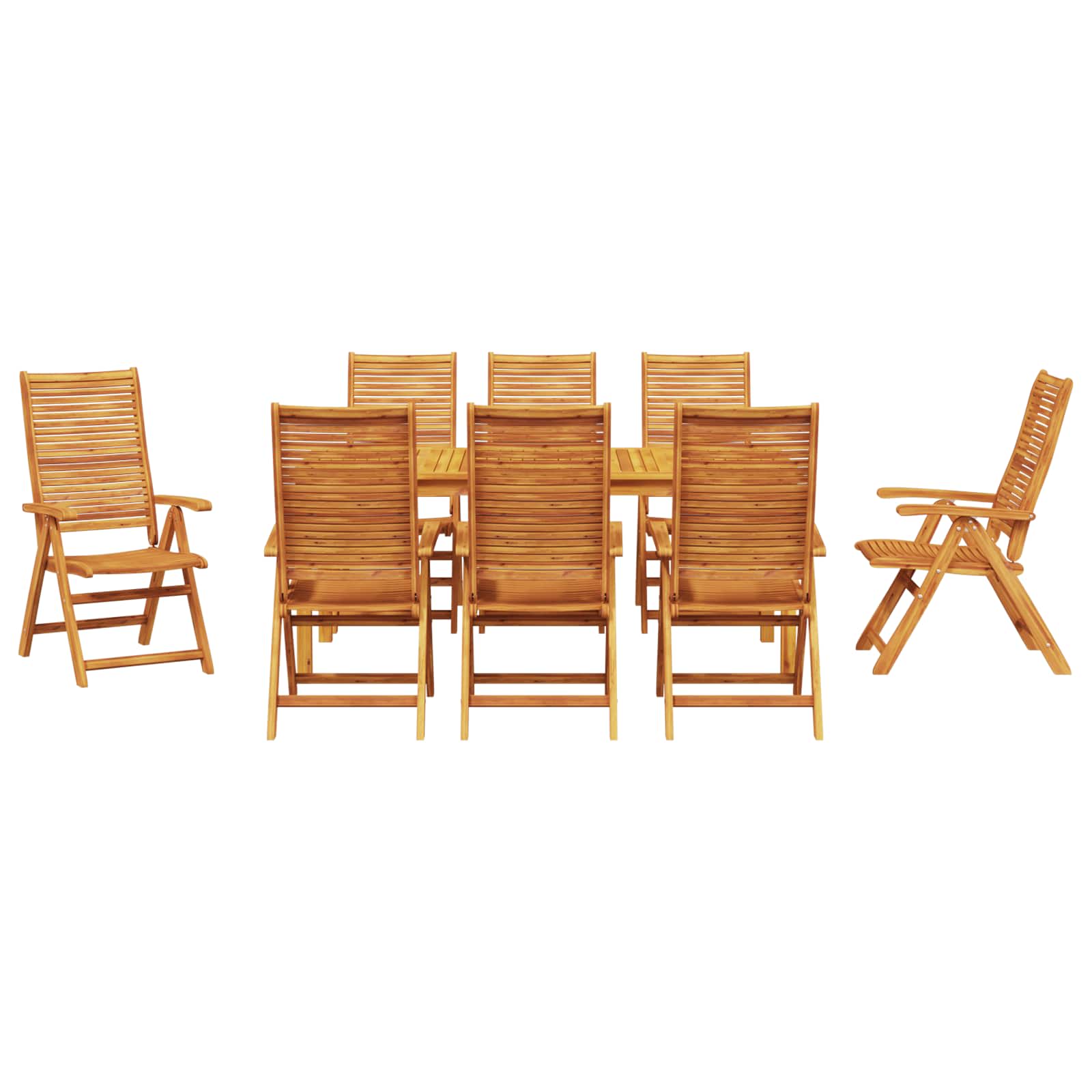 Tuin eettafelset 9 pcs Bruin Massief Acaciahout – afbeelding 4